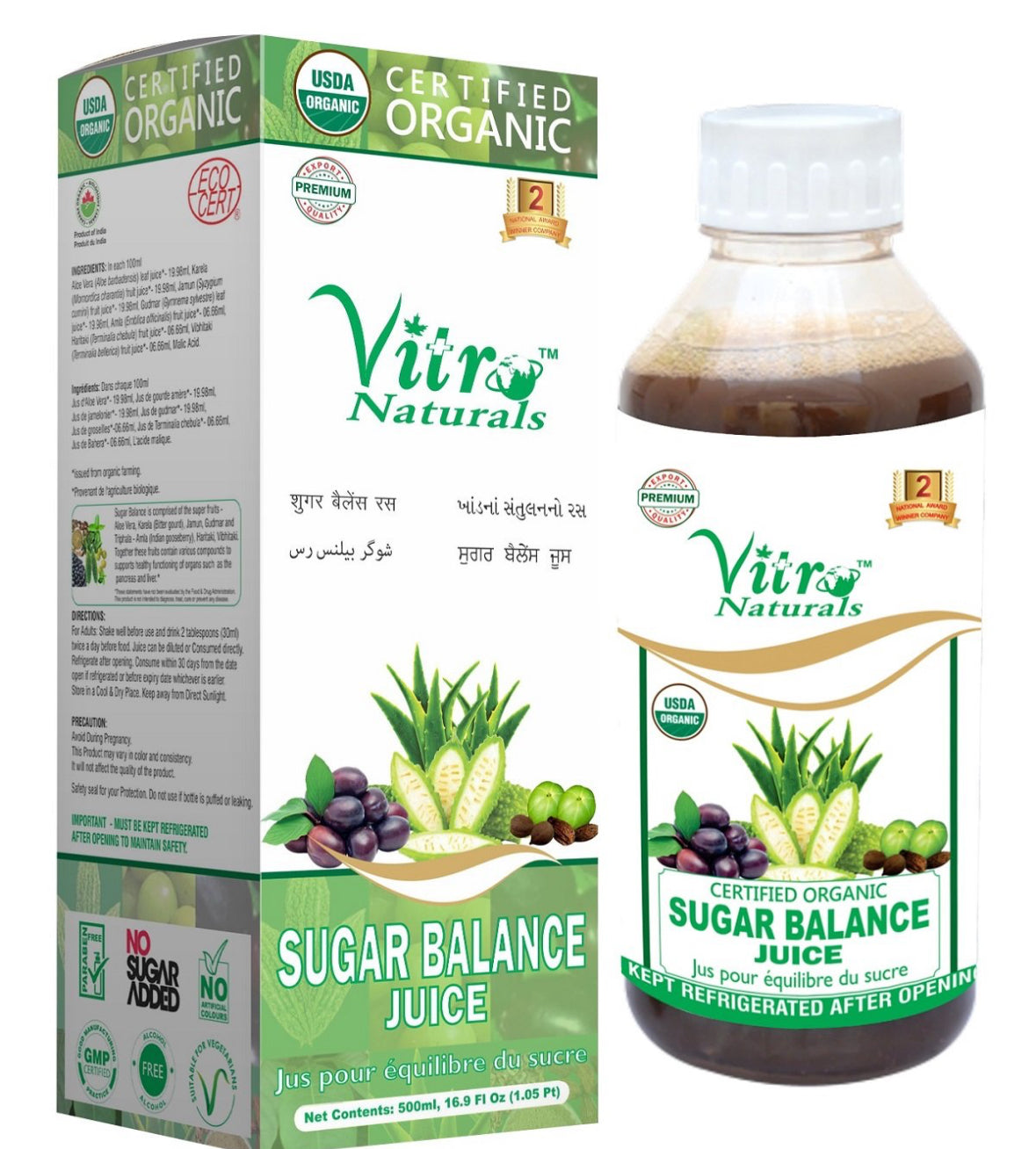 Vitro Organic Sugar Balance 500mlx12